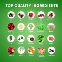 Health Logics Glowing Greens Superfood Greens, Prebiotic, Probiotic & Collagen