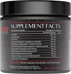 Formulation Factory Heart of Steel 120ct Nitric Oxide Blood Pressure Boost