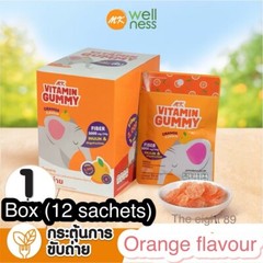 1 Box x 12 Sachets MK Vitamin Gummy Vitamin Gummy Orange Jelly snack W/ fiber