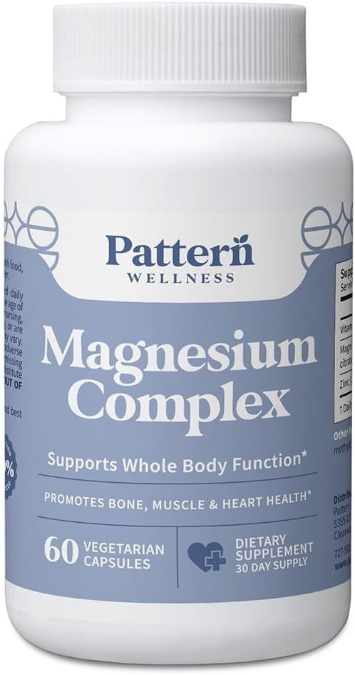 Pattern Wellness Magnesium Complex Sleep Mood Bone Muscle Support 60 Vegan