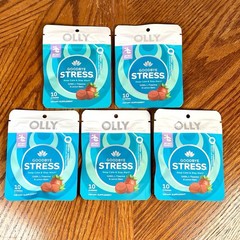 Lot of 5 ~ OLLY Goodbye Stress ~ 10 Gummies ~ GABA, L-Theanine & Lemon Balm