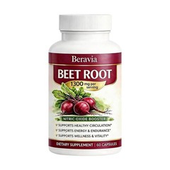 Beravia Beetroot Capsules 1300mg, Vegan, Non-GMO, And Gluten-Free – 60 Capsule1