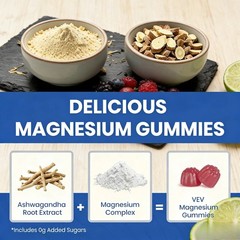 VEV 14-in-1 Magnesium Gummies with Ashwagandha, L-Theanine, Vitamin D3 & Zinc