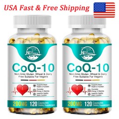 CoQ10 200mg capsule Q10 C0q 10 Coenzyme Cardiovascular Heart Health 2 x 120Pills