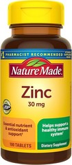 Nature Made Zinc 30 mg Dietary Supplement Immune Health and Antioxidant 100 Tabs