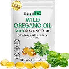 Oregano Oil Capsules, 2 in 1 Oil of Oregano with Black Seed Oil, Oregano Oil Sup
