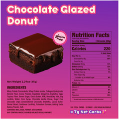Prime Bites Protein Brownie Glazed Chocolate Donut 12Ct 19g Protein
