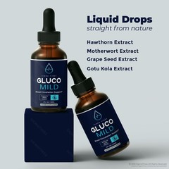Gluco Mild Drops, Liquid Supplement for Heart Health & Blood Support (30 servs)
