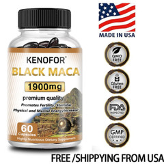 Organic Black Maca Capsules 1900 mg | Boost male energy, balance hormones