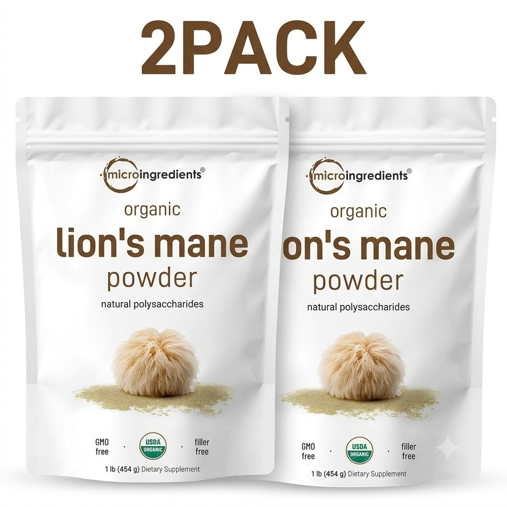2Pk Micro Ingredients Organic Lion’s Mane Mushroom Powder Natural Superfood 2lb
