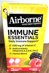 Airborne Vitamin C Immune Essentials Chewable Tablets, Very Berry 110 Ct ex 8/26