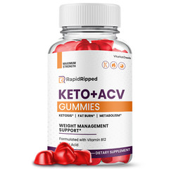RapidRipped Keto ACV Gummies, Max Strength Official Rapid Ripped Gummy (3 Pack)