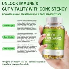 2 in 1 Oil of Oregano & Black Seed Softgels Count with Carvacrol,Immune Support
