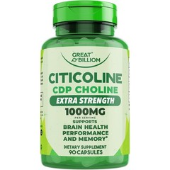 Citicoline CDP Choline 1000mg – Extra Strength Brain Supplements for Memory a…