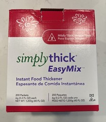 SimplyThick Easy Mix Food & Drink Thickener Unflavored 6 Gr 200 Ct Exp 03/10/27