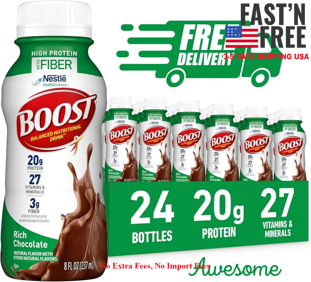 BOOST High Protein Nutritional Drink, Rich Chocolate, 20g Protein, 24 – 8 fl oz