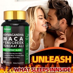 2x Maca Root, Ashwagandha, Panax Ginseng Fenugreek Extract Male Enhancing 120 ct