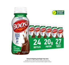 BOOST 20g High Protein Nutritional Drink Shakes, Rich Chocolate, 8 fl oz 24 Pack