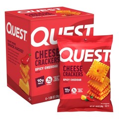Quest Nutrition Cheese Crackers, Spicy Cheddar, 10g of Protein, Low Carb, Mad…