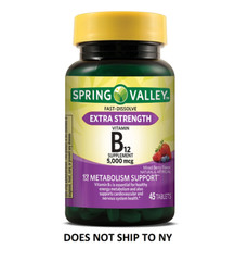 Spring Valley Extra Strength Vitamin B12 Metabolism 5000 mcg, 45 Count