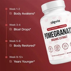 3X Alevia Pomegranate Capsules 60ct Organic Extract Antioxidant US