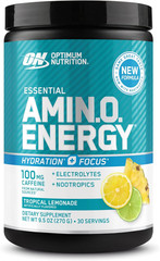 Optimum Nutrition Amino Energy Powder plus Focus, BCAA, Electrolytes, FruitPunch