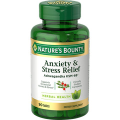 Nature’s Bounty Ashwagandha KSM-66 Anxiety & Stress Relief Tablets, 90 Ct