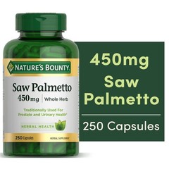 Nature’s Bounty Saw Palmetto 450mg 250 Capsules Prostate & Urinary Health