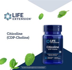 CITICOLINE (CDP-Choline) BRAIN COGNITIVE MEMORY FOCUS 120 Caps LIFE EXTENSION
