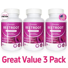 3PCS Rosabella Organic Beet Root 60 Capsules Natural Energy Boost Blood Pressure
