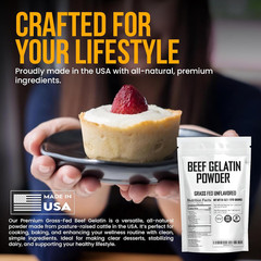 Beef Gelatin Powder 6 Oz – Grass-Fed, Unflavored, Non-Gmo – Premium Thickening A