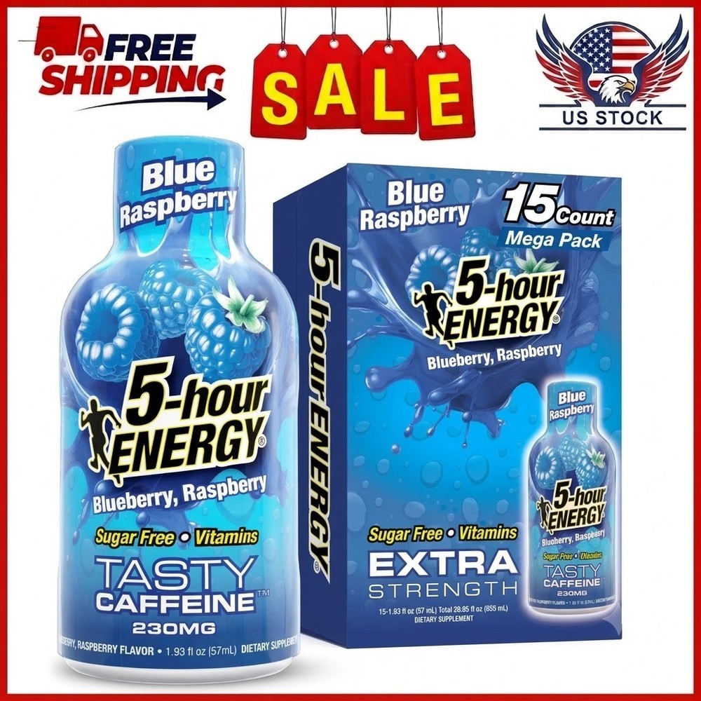 5-hour ENERGY Shot Extra Strength Blue Raspberry Energy Drinks 1.93 fl oz 15ct