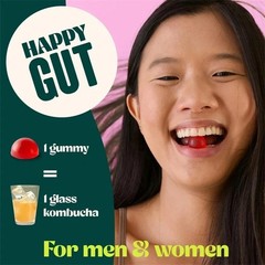 3X Probiotic Kombucha Gummy – Prebiotics,Probiotics,Postbiotics,Fiber Supplement