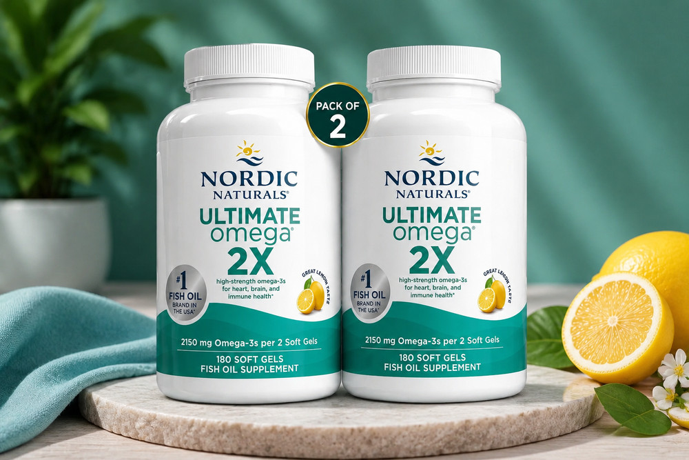 Nordic Naturals Ultimate Omega 2X 2150mg – Pack of 2 (180 Softgels) – Best Befor