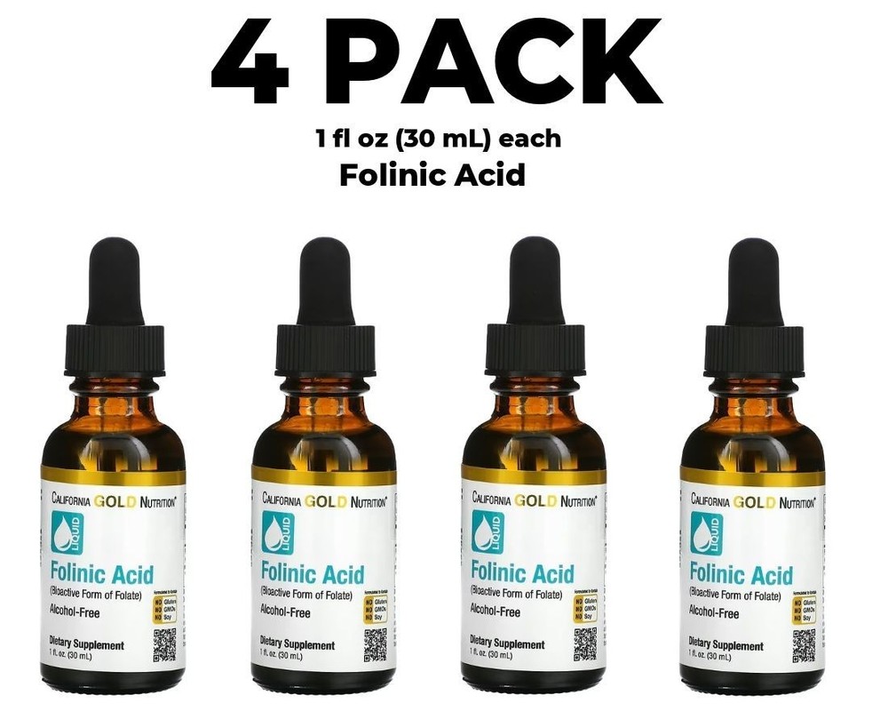 California Gold Nutrition, Folinic Acid, 4 PACK, 1 fl oz, YES ship to Saudi UAE