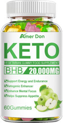Keto ACV BHB Gummies for Fat Burn Weight Loss Detox Keto Diet 60 Pills Gummies
