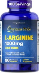 Puritan’s Pride L-arginine 1000 Mg Capsules, 100 Count, White
