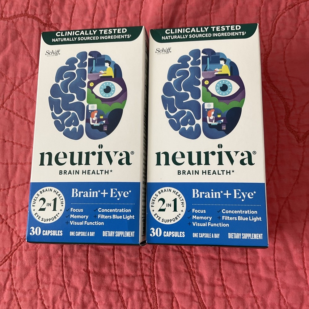 (2PACK) Schiff Neuriva Brain Performance + Eye Supplement 30 Capsules 11/27