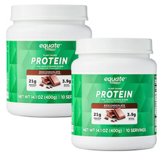Equate Plant-Based Protein Powder Supplement Rich Chocolate 14.1 oz