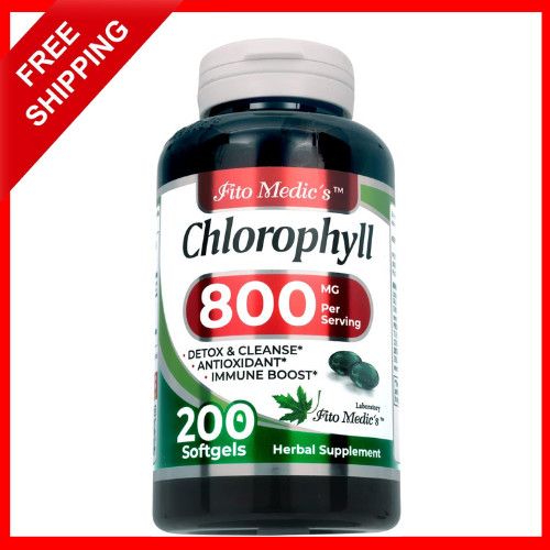 Lab – Chlorophyll – pure – 800 mg per serving- 200 Softgels – chlorophyll capsul
