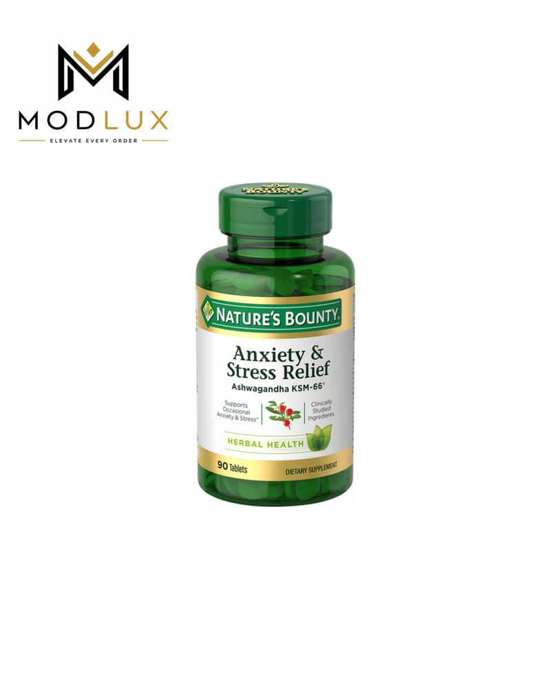 Nature’s Bounty Ashwagandha KSM-66 Anxiety & Stress Relief Tablets, 90 Ct