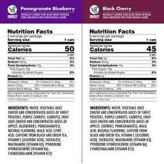 V8 +Energy Black Cherry and Pomegranate Blueberry Juice Energy Drinks, 24 Pack