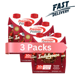 Premier Protein Indulgence Shake, Chocolate Covered Strawberry, 11 fl oz, 12 Ct
