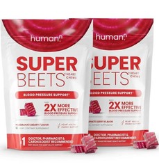 2 PACKS HumanN – SUPER BEETS Heart Chews, Nitric Oxide Booster for Heart Health