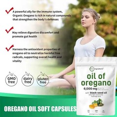 2 Oil 1 in of Oregano & Black Seed Softgels Count with Carvacrol,Immune Supports