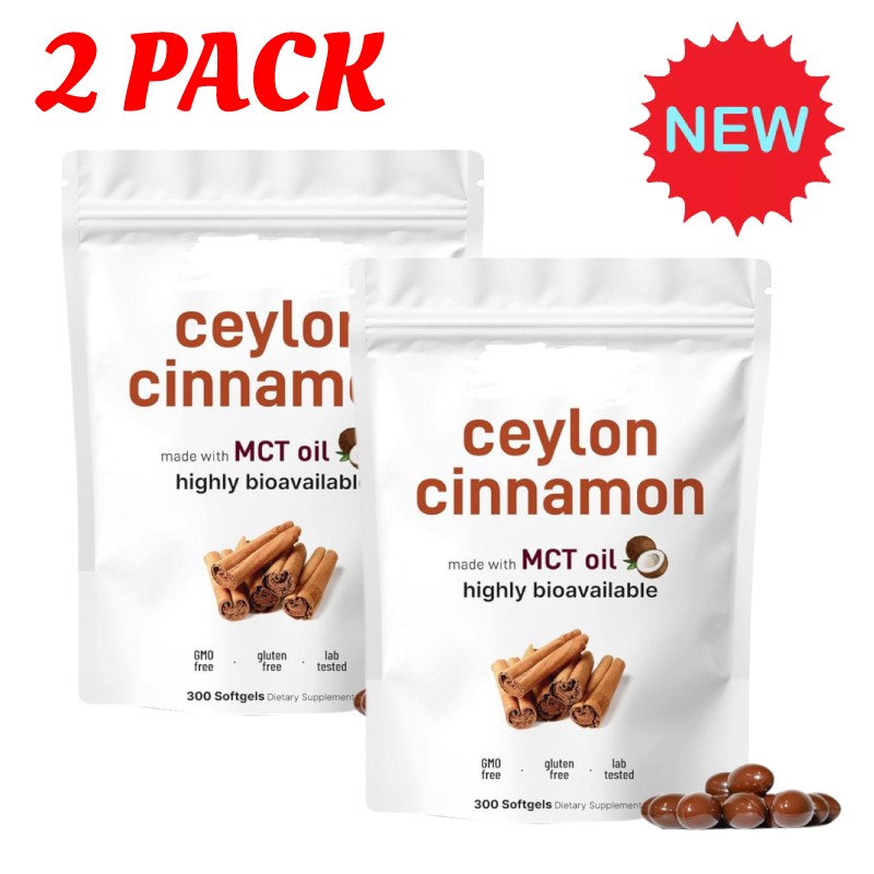 2X Ceylon Cinnamon Equivalent 7200mg Bioavailable MCT Oil 300 Softgels