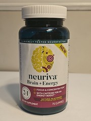 NEURIVA Brain + Energy Gummies Focus Concentration Vitamin B12 75 Ct Ex 09/2026