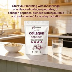Multi Collagen Peptides Powder 5 Types | Hyaluronic Acid, Biotin & Vitamin C
