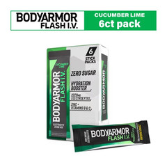 BODYARMOR Flash IV Electrolyte Packets, Cucumber Lime – Zero Sugar Drink Mix, Si