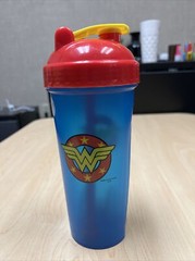Wonder Woman DC Comics Bottle, Tumbler 20 oz. Blue Red Used